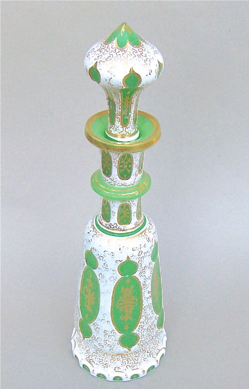 fig 1. BOHEMIAN OVERLAY GILT GLASS SCENT BOTTLE, CIRCA 1860