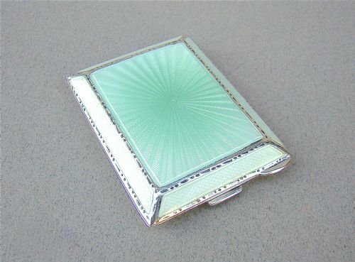 George VI Silver & Guilloche Enamel Match Box Case by Walker & Hall, Chester 1939