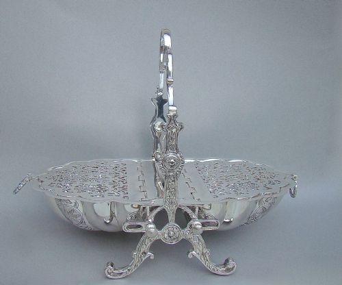 fig 1. VICTORIAN SILVER PLATED FOLDING BISCUIT BOX, CIRCA 1890