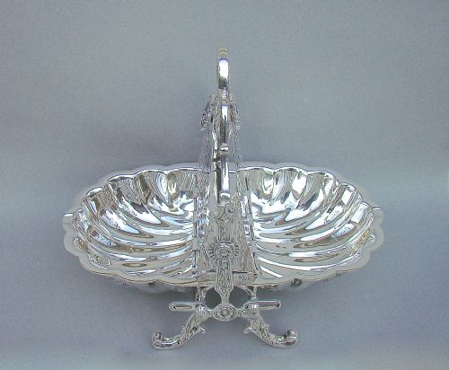 fig 2. VICTORIAN SILVER PLATED FOLDING BISCUIT BOX, CIRCA 1890