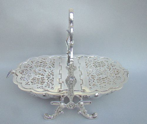 fig 3. VICTORIAN SILVER PLATED FOLDING BISCUIT BOX, CIRCA 1890