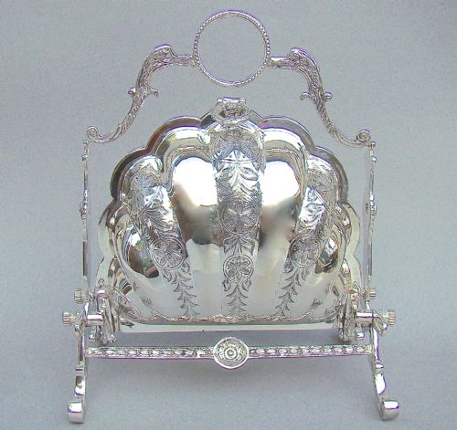 Victorian Silver Plated Folding Biscuit Box, Circa 1890