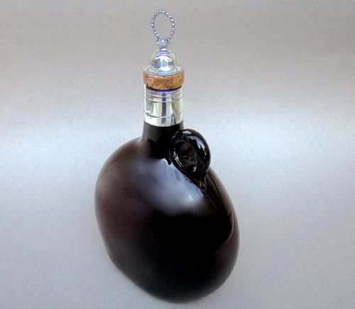 fig 2. MID 19TH CENTURY OLD SHEFFIELD PLATE & AMBER  GLASS FLAGON, CIRCA 1860