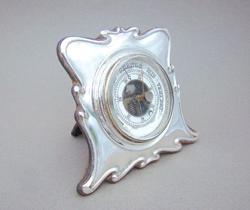 fig 2. RARE ART NOUVEAU SILVER BAROMETER BY R J TREVITT & SONS, CHESTER 1903