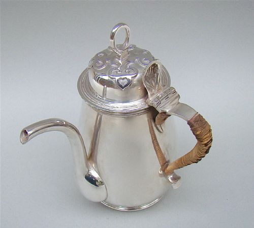 Sterling Silver Bachelor Chocolate Pot by Heming & Co, London 1932