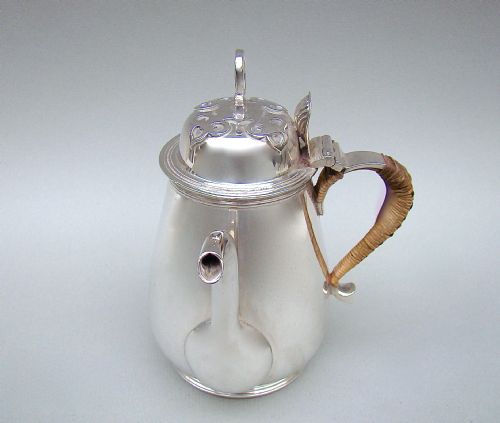 fig 2. STERLING SILVER BACHELOR CHOCOLATE POT BY HEMING & CO, LONDON 1932