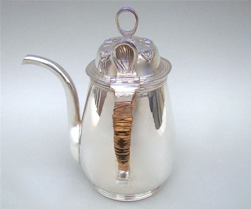 fig 3. STERLING SILVER BACHELOR CHOCOLATE POT BY HEMING & CO, LONDON 1932