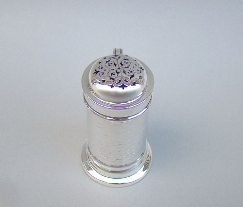 fig 1. ARTS & CRAFT SILVER KITCHEN PEPPER BY HUKIN & HEATH, LONDON 1886