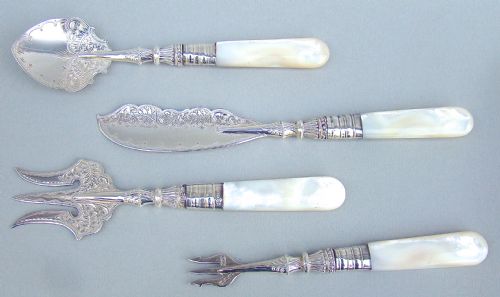 fig 2. VICTORIAN CASED SILVER AFTERNOON TEA SERVING SET BY A. J. BAILEY, BIRMINGHAM 1896
