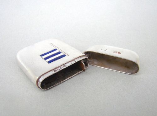 fig 3. OF NAVAL INTEREST, A SAMPSON MORDAN VICTORIAN SILVER AND ENAMEL FLAG VESTA CASE, LONDON 1880