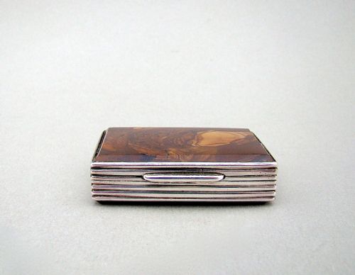 fig 1. GEORGIAN SILVER MOUNTED HARDSTONE SNUFF BOX, CIRCA 1800