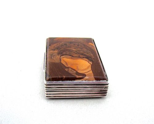 fig 2. GEORGIAN SILVER MOUNTED HARDSTONE SNUFF BOX, CIRCA 1800
