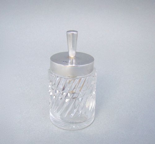 Edwardian Silver Mounted Cut Glass Glue Pot by John Grinsell & Sons, Birmingham 1903