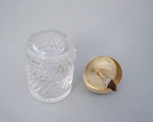 fig 2. EDWARDIAN SILVER MOUNTED CUT GLASS GLUE POT BY JOHN GRINSELL & SONS, BIRMINGHAM 1903