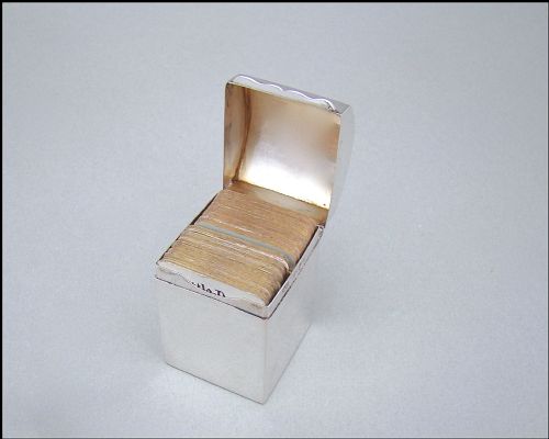 fig 2. MINIATURE VICTORIAN SILVER PATIENCE CARD BOX BY NATHAN & HAYES, CHESTER 1898

