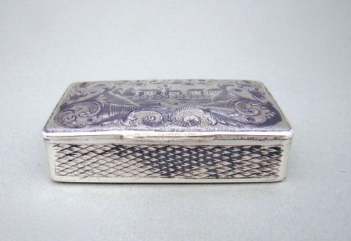 fig 2. RUSSIAN SILVER AND NIELLO ENAMEL SNUFF BOX BY ALEXANDER FULD, MOSCOW CIRCA 1880
