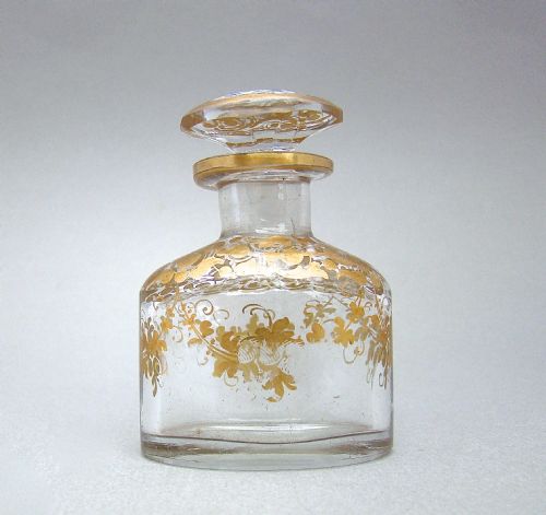 19th Century French Gilt Glass Scent Bottle, Circa 1890