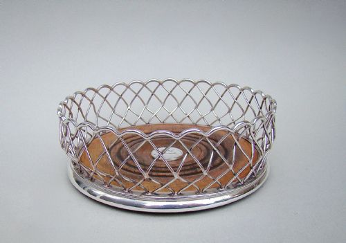 Georgian Old Sheffield Plate Wirework Wine Coaster, Circa 1795
