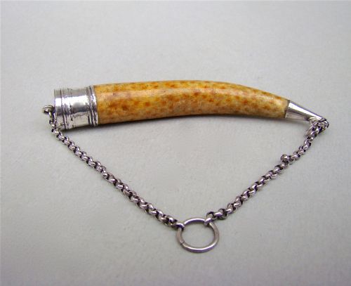 Rare Georgian Silver Mounted Bone Scent Bottle, Circa 1770
