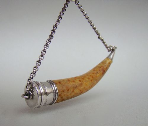 fig 1. RARE GEORGIAN SILVER MOUNTED BONE SCENT BOTTLE, CIRCA 1770