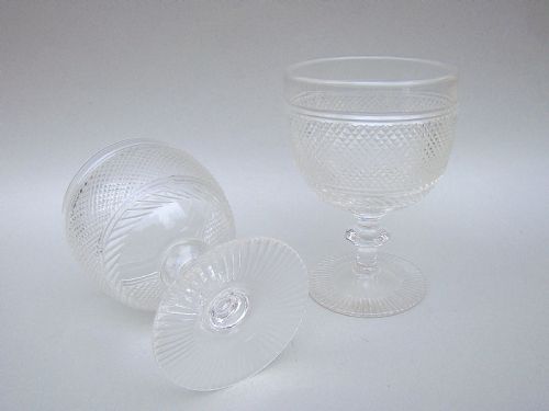 Good Pair of Mid 19th Century Cut Glass Rummers, Circa 1850