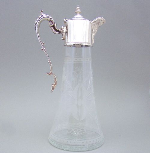 fig 1. VICTORIAN SILVER PLATED CLARET JUG, CIRCA 1890