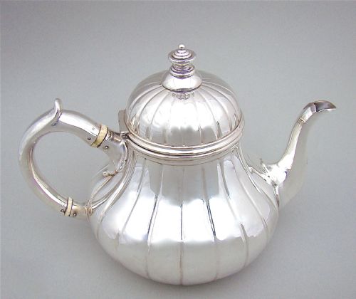Mid Victorian Solid  Silver Teapot by Robert Garrard Ii, London 1870