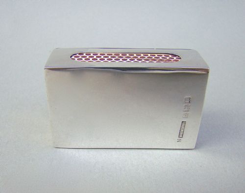 fig 2. ART DECO SILVER & PIQUE TORTOISESHELL MATCH BOX COVER BY S. BLANCKENSEE & SONS, BIRMINGHAM 1936