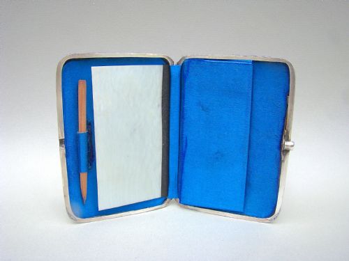 fig 4. RARE SILVER ARTS & CRAFT MOVEMENT CARD CASE & AIDE MEMOIRE BY DEAKIN & FRANCIS, BIRMINGHAM 1901