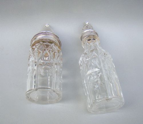 fig 2. PAIR OF VICTORIAN SILVER MOUNTED DRY MUSTARD AND PEPPER JARS BY BARNARD & SONS, LONDON 1870
