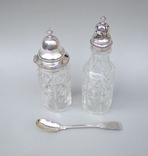 fig 3. PAIR OF VICTORIAN SILVER MOUNTED DRY MUSTARD AND PEPPER JARS BY BARNARD & SONS, LONDON 1870