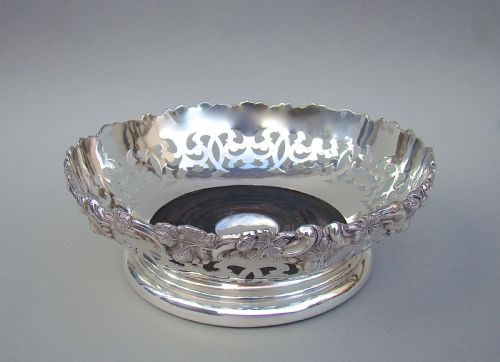 Victorian Silver Plated Pierced Wine Coaster, Circa 1890