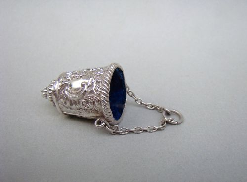 fig 1. RARE VICTORIAN SILVER THIMBLE BUCKET BY LIONEL SPIERS, BIRMINGHAM 1888
