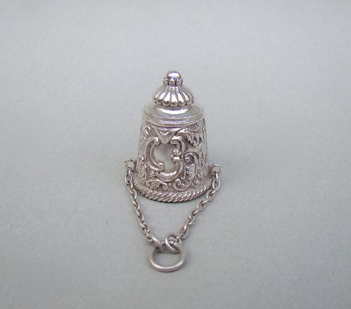 fig 2. RARE VICTORIAN SILVER THIMBLE BUCKET BY LIONEL SPIERS, BIRMINGHAM 1888