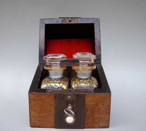 19th C. French Travelling Scent Bottle Casket, Circa 1870