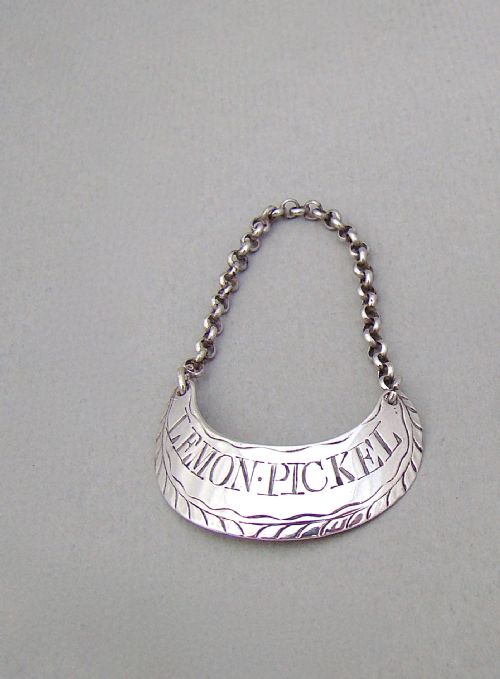 Rare Georgian Silver "Lemon Pickle" Sauce Label, Unmarked, Circa 1770