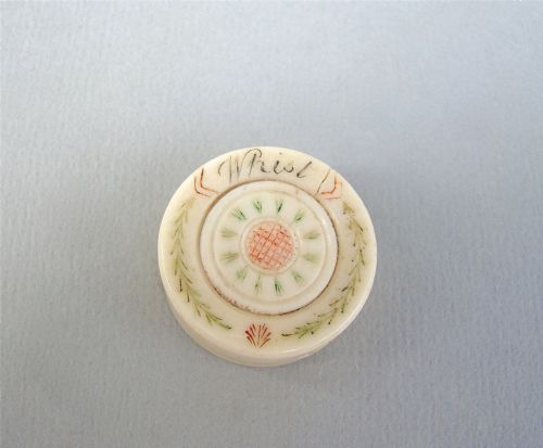Georgian Bone Whist Box Complete with Counters,  Circa 1790