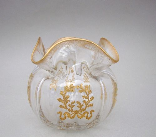 19th Century French Empire Style Gilt Glass Vase, Circa 1890