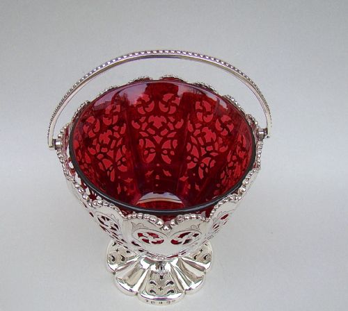 fig 2. LARGE VICTORIAN SILVER SUGAR BASKET BY HENRY WILKINSON, SHEFFIELD 1861