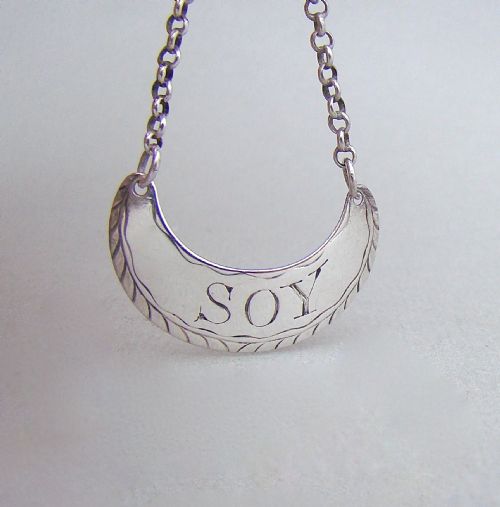 Unusual Georgian Silver "Soy" Sauce Label, Unmarked, Circa 1770

