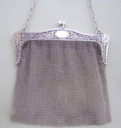 George V Silver Mesh Evening Bag by Henry Williamson, Imports Marks for Birmingham 1916