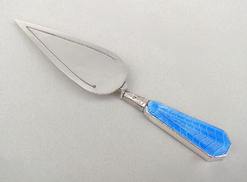 fig 2. RARE EDWARDIAN SILVER & ENAMEL TROWEL SHAPED BOOKMARK BY ADIE & LOVEKIN, BIRMINGHAM 1907