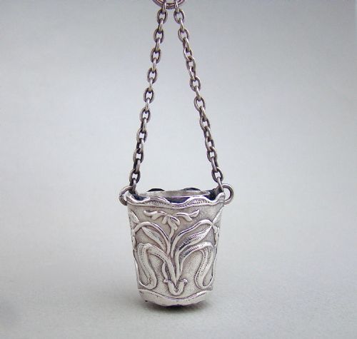 Rare Art Nouveau Silver Thimble Bucket by Reynolds & Westwood, Birmingham 1903