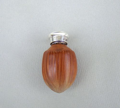 Victorian Silver Mounted Macintyre Hazelnut Scent Bottle by Saunders & Shepherd, Birmingham 1889