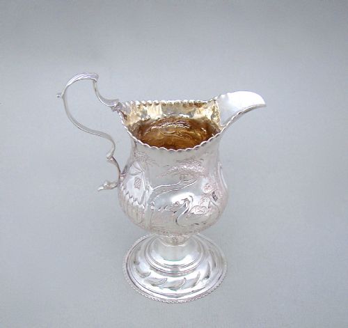 fig 1. GEORGIAN SILVER CREAM JUG, LONDON 1776