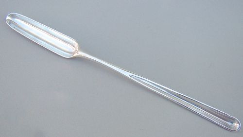 Georgian Sterling Silver Crested Armorial Marrow Scoop by William Sumner & Richard Crossley, London 1779