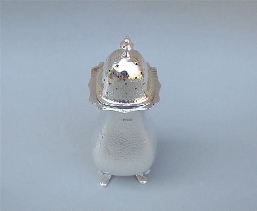 fig 2. LARGE ARTS & CRAFT PLANISHED SILVER CASTER BY THE LEVESLEY BROTHERS, SHEFFIELD 1902