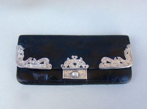 fig 1. VICTORIAN SILVER & LEATHER PURSE BY FREDERICK WICH, BIRMINGHAM 1898