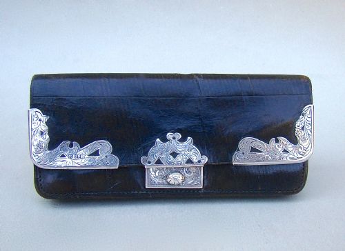 Victorian Silver & Leather Purse by Frederick Wich, Birmingham 1898

