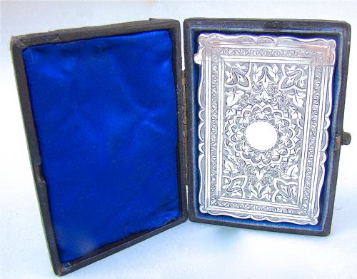 Exquisite Victorian Silver Card Case by Frederick Marston, Birmingham 1881